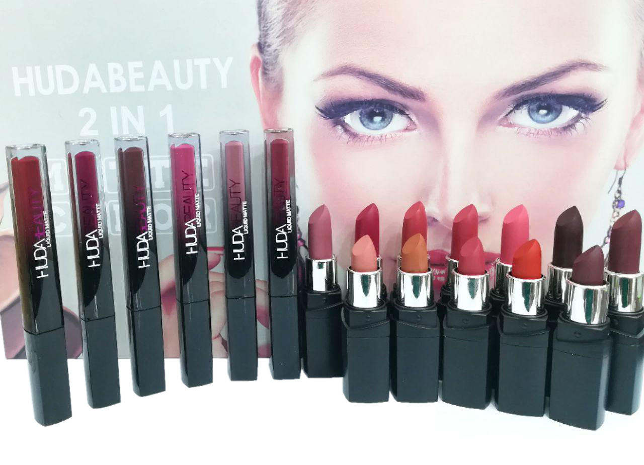 تصویر پک رژلب مایع و جامد هدی بیوتی Huda Beauty