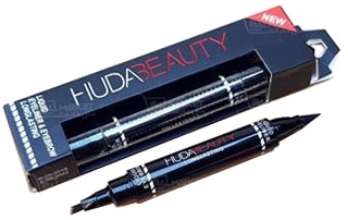 تصویر خط چشم و هاشور ابرو دو طرفه هدی بیوتی Huda Beauty