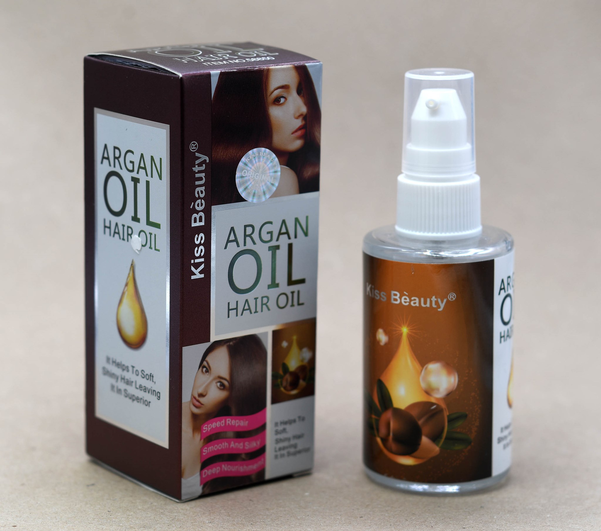 تصویر روغن مو آرگان کیس بیوتی Kiss Beauty