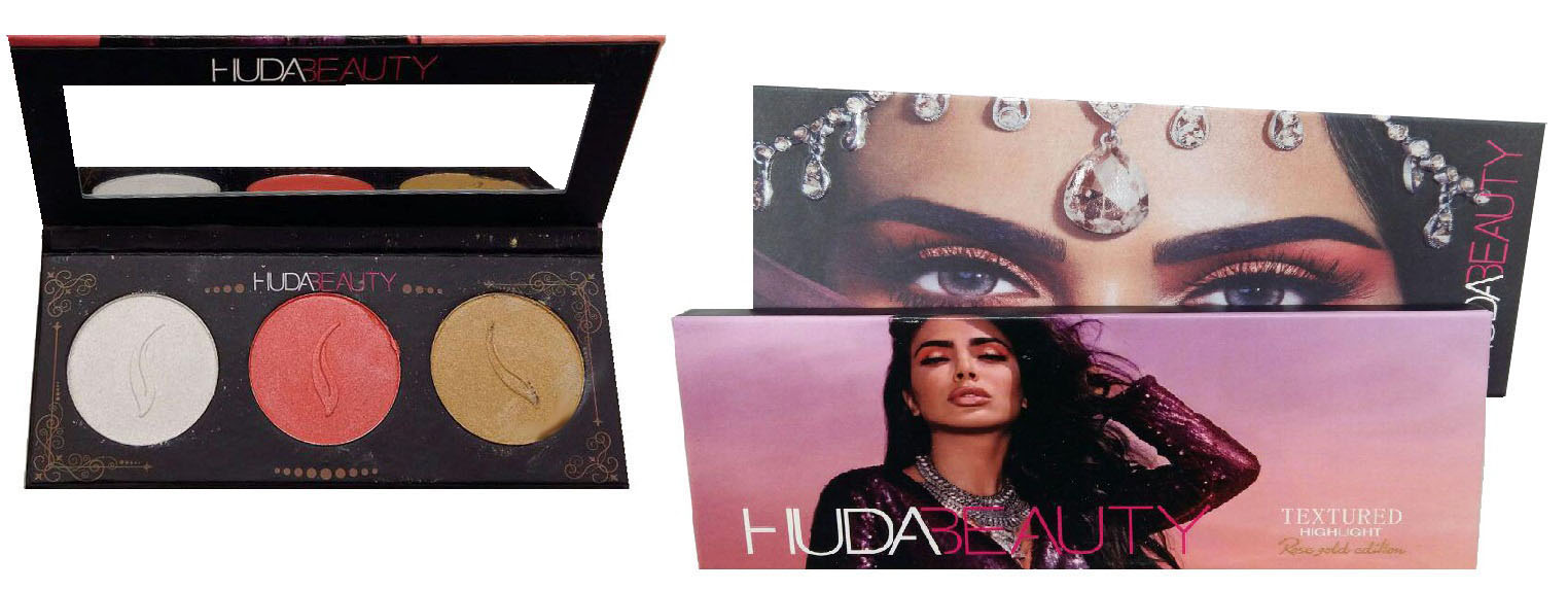 پالت هایلایتر و رژگونه هدی بیوتی huda beauty